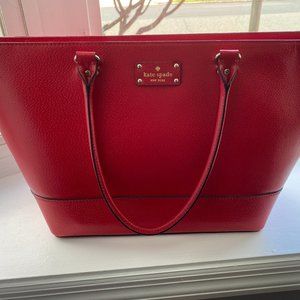 Kate Spade Large Red Leather Tote Bag
